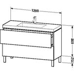Duravit Waschtischunterbau L-CUBE m WT Vero Air 698x1200x480mm 3 HL capp h
