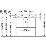 Duravit Waschtisch DURASQUARE o ÜL m HLB 800x470mm o Hahnloch weiß WG