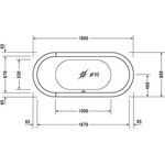 Duravit Oval-Whirlwanne STARCK 170 l 180x80 we 2 RS Air-System