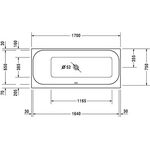 Duravit Rechteck-Whirlwanne HAPPY D.2 180 l 170x75 we 1 RS links Air-System