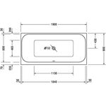 Duravit Rechteck-Whirlwanne HAPPY D.2 260 l 1900x900 we 2 RS Air-System