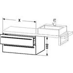 Duravit Konsolenunterschrank X-LARGE 440x800x548mm schwarz hochglanz