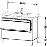 Duravit Waschtischunterbau X-LARGE 1000x470x668mm taupe
