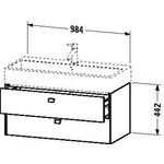 Duravit Waschtischunterbau BRIOSO Griffe chrom 442x984x459mm basalt matt