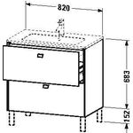Duravit Waschtischunterbau BRIOSO Griffe chr 683x820x479mm lichtblau matt