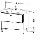 Duravit Waschtischunterbau BRIOSO Griffe chr 691x1020x479mm betongrau matt