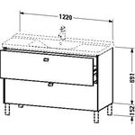 Duravit Waschtischunterbau BRIOSO Gri Frontfarbe 691x1220x479mm lichtbl ma
