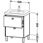 Duravit Waschtischunterbau BRIOSO Gri Frontfarbe 693x620x469mm betongr ma