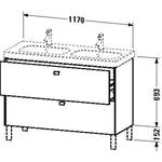 Duravit Waschtischunterbau BRIOSO Gri Frontfarbe 693x1170x469mm betongr ma