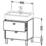 Duravit Waschtischunterbau BRIOSO Griffe chr 570x684x459mm lichtblau matt