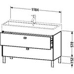 Duravit Waschtischunterbau BRIOSO Gri Frontfarbe 570x1184x459mm betongr ma