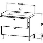 Duravit Waschtischunterbau BRIOSO 701x1000x480mm WT Vero Air 3 HL we hgl