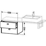 Duravit Konsolenunterschrank BRIOSO Griffe chr 442x620x480mm weiß hochglanz