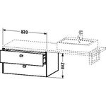 Duravit Konsolenunterschrank BRIOSO Griffe chrom 442x820x550mm pine silver