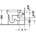 Duravit Stand-WC DURAPLUS SUDAN fl 360x465mm Abgang waagrecht pergamon