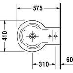 Duravit Wand-Bidet STARCK 1 m ÜL HLB 410x575mm 1 Hahnloch weiß