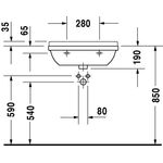 Duravit Waschtisch STARCK 3 MED o ÜL m HLB HL-Vorstich 600x450mm weiß WG