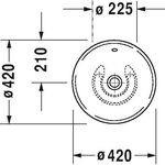 Duravit Aufsatzbecken BACINO m ÜL o HLB d= 420 ohne Hahnloch weiß WG