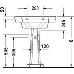 Duravit Waschtisch 1930 m ÜL HLB 3 Hahnlöcher 700x500mm weiß WG