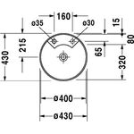 Duravit Einbauwaschtisch ARCHITEC o ÜL m HLB d= 400mm 1 Hahnloch weiß