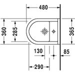 Duravit Wand-Bidet STARCK 3 COMPACT m ÜL HLB 360x475mm 1 Hahnloch weiß WG
