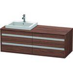 Duravit Waschtischunterbau KETHO 550x1400x496mm WT links nussbaum dunkel