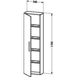 Duravit Hochschrank VERO 240x500x1760mm Ans links betongrau matt