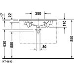 Duravit Möbelwaschtisch DARLING NEW m ÜL HLB 830x545mm 3 Hahnlöcher weiß WG