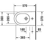 Duravit Stbidet STARCK 2 BACK-TO-WALL m ÜL HLB 370x570mm 1 Hahnloch weiß