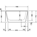 Duravit Rechteck-Badewanne DURASTYLE 1400x800mm weiß