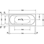Duravit Rechteck-Badewanne DARLING NEW 1800x800mm, 2 Rückenschrägen weiß