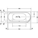 Duravit Badewanne DARLING NEW 1900x900 Ecke li 2 Rückenschrägen weiß