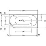 Duravit Badewanne DARLING NEW 1900x900 Ecke re 2 Rückenschrägen weiß
