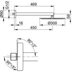 Keuco Kopfbrause-Set EDITION 90 vc Rosette rund Ausldg 450mm KEUCO