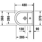 Duravit Wand-Bidet STARCK 3 COMPACT m ÜL HLB 360x475mm 1 Hahnloch weiß WG