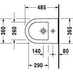 Duravit Wand-Bidet DARLING NEW COMPACT m ÜL HLB 365x485mm 1 Hahnloch weiß WG