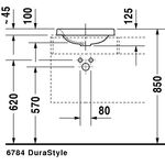Duravit Einbauwaschtisch DURASTYLE o ÜL HLB 430x430mm ohne Hahnloch weiß