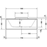 Duravit Rechteck-Badewanne DURASTYLE 2 Rückenschrägen 1800x800mm weiß