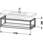 Duravit Ablage DURASTYLE 440x1140x300mm basalt matt/eiche massiv