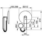 Keuco Kosmetikspiegel iLook_move d= 212mm bel Anschl-dose 12 V verchro. KEUCO