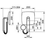 Keuco Kosmetikspiegel iLook_move 200x200mm bel Anschl-dose 12 V verchr. KEUCO