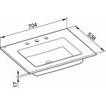 Keuco Keramik-Waschtisch ROYAL 60 704x17x538mm m 3L-Boh we KEUCO