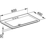 Keuco Mineralguss-WT ROYAL REFLEX m 3L-Boh we alpin 800x30x490mm KEUCO