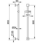 Keuco Brausestange IXMO 855mm Rosette eckig ES-fin KEUCO