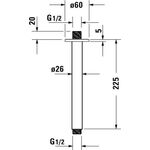 Duravit Brausearm Deckenans. runde Rosette 225mm chrom