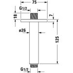 Duravit Brausearm Deckenans. eckige Rosette 125mm chrom