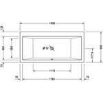 Duravit Rechteck-Whirlwanne VERO 225 l 1900x900 we 2 RS Air-System