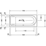Duravit Rechteck-Whirlwanne DARLING NEW 160 l 170x75 we 1 RS links Air-System