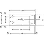 Duravit Rechteck-Whirlwanne DARLING NEW 160 l 170x75 we 1 RS rechts Air-System