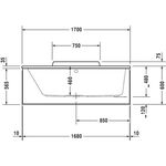 Duravit Rechteck-Whirlwanne DURASTYLE 140 l 1700x700 we 1 RS links Air-System